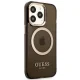 Guess Gold Outline Translucent MagSafe Case for iPhone 13 / 13 Pro - Black
