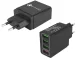 Fast Wall Charger 4-Port USB with Quick Charge 3.0, Black