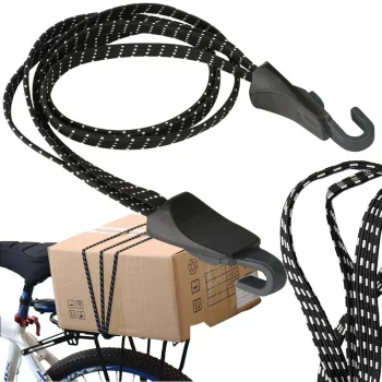 Elastic Bicycle Luggage Straps Bungee Cord with Hooks, 60cm, Black