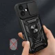 Hybrid Armor Camshield Case for iPhone 17 with Stand and Camera Cover, Black
