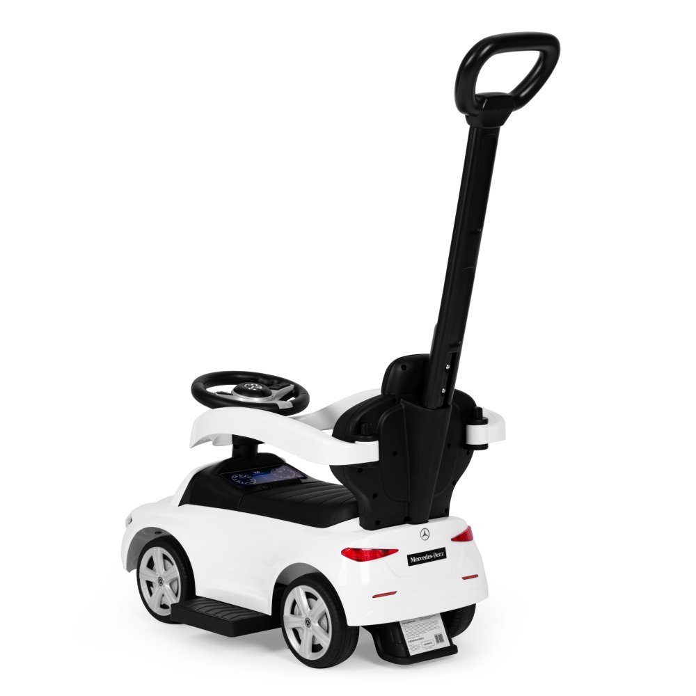 Mercedes C-Class 3-in-1 Ride-On Push Car with Interactive Steering Wheel, White (2)