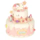 Two-Tier Toy Birthday Cake with Music and Lights, 16 Pieces, Pink