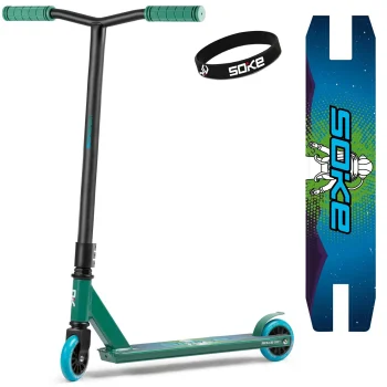 Soke Go! Stunt Scooter, Green-Blue