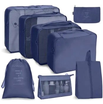 Ceļojumu Organizators 8 Gab. Tumši Zils | Travel Organizer Pcs Navy Blue