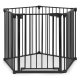 ECOTOYS 5-Panel Metal Safety Gate Playpen and Room Divider, Black