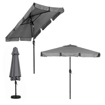 Multigarden Rectangular Garden Umbrella with Tilt, 200x130 cm, Grey