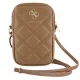 Guess Zip Quilted 4G Phone Bag, Brown