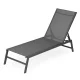 Garden Sun Lounger Adjustable Outdoor Beach Chair MultiGarden, Grey