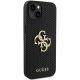 Apple iPhone 15 6.1\'\' Guess Leather Perforated 4G Glitter Logo Case Cover, Black