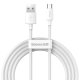 Micro USB Cable Set Baseus Simple Wisdom 2.1A 1.5m White 2-Pack