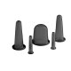 4FIZJO Silicone Acupuncture Vacuum Massage Cupping Bubbles Jars Cups for Face and Body, 5 pcs., Black