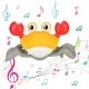Interactive Crawling Crab Toy with Sensor and Music, Red