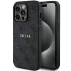 Guess 4G Collection Leather Metal Logo MagSafe Phone Case Cover iPhone 14 Pro Max - Black
