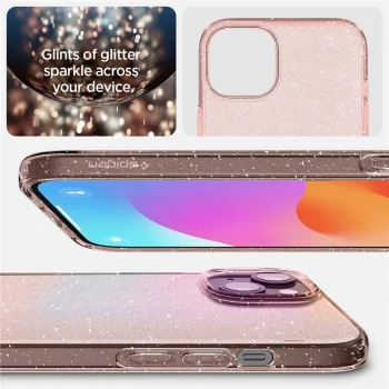 Spigen iPhone 15 Plus Case Liquid Crystal Glitter, Pink/Clear
