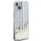 Guess iPhone 15 Plus / 14 Plus Case Liquid Glitter Gold Stripes, Transparent