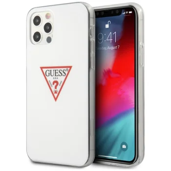 Guess iPhone 12 / 12 Pro Case Triangle Collection, White