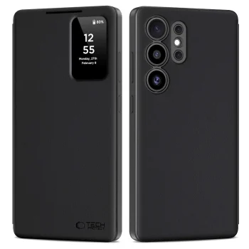 Tech-Protect Smart Wallet Case for Samsung Galaxy S25 Ultra, Matte Black