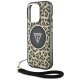 Guess HC IML Leopard Triangle Cord Strap MagSafe Phone Case Cover iPhone 16 Pro Max - Brown