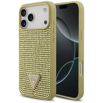 Guess Rhinestone Triangle Logo Phone Case Cover iPhone 17 Pro Max - Gold