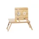 Bamboo laptop table with adjustable height and tilt, fits up to 17\"