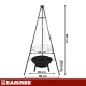 Kaminer Tripod Garden Grill with Fire Pit 167x58 cm