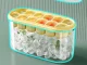 Silicone Ice Cube Tray with Container and Lid, Yellow