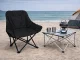 Folding Camping and Fishing Chair with Storage Pockets and Carry Bag, Black