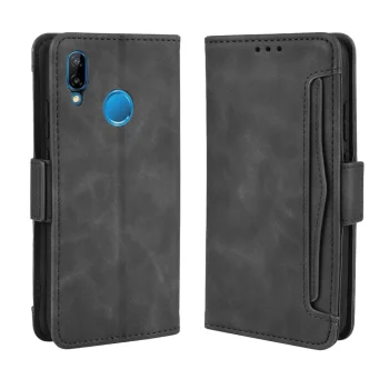 Huawei P20 lite 2018 (ANE-LX1, ANE-LX2J) Wallet Multiple Card Slots Phone Case Cover, Black