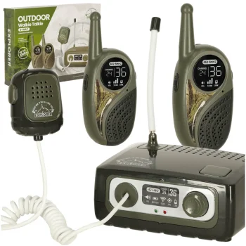 Kids Walkie-Talkie Set with Base Station, 333m Range (Khaki)