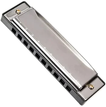 Compact Metal Harmonica for Beginners, Black-Silver