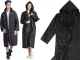 Rain Poncho with Hood, Universal Waterproof Raincoat, Black