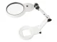 Large Desktop Jeweler Magnifier 12x 8x with 18 LED USB, White/Black
