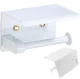 Toilet Paper Holder with Shelf, White
