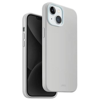 Uniq iPhone 15 Case Lino Hue Magclick Charging, Light Gray