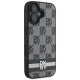 DKNY iPhone 16 Case Checkered Pattern & Printed Stripes, Black