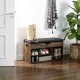 Multistore Loft Shoe Cabinet with Storage Seat Rustic Brown