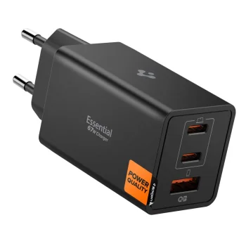 Spigen Essential EE673EU GaN Wall Charger 2xUSB-C 1xUSB-A 67W - Black