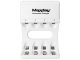 Maxday 704A2 AA/AAA Battery Charger with USB-C, 4 Slots, White