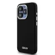Apple iPhone 15 Pro 6.1\'\' DKNY Liquid Silicone Small Metal Logo MagSafe Case Cover, Black