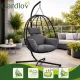 Hanging Egg Chair Garden Swing Cocoon Gardlov 150kg, black
