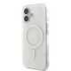 Guess iPhone 16 Case IML 4G Background MagSafe, White