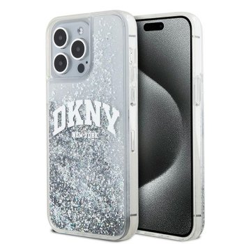 Apple iPhone 15 Pro Max 6.7'' DKNY Liquid Glitter Big Logo Case Cover, White