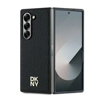 DKNY Repeat Pattern Stack Logo Case for Samsung Galaxy Z Fold6, Black