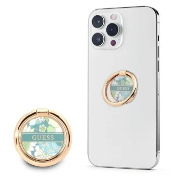 Guess Flower Collection Ring Stand Phone Holder, Green