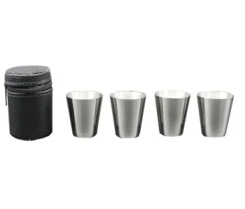 Set of Tourist Shots Glasses 4 pcs + Case, 120 ml