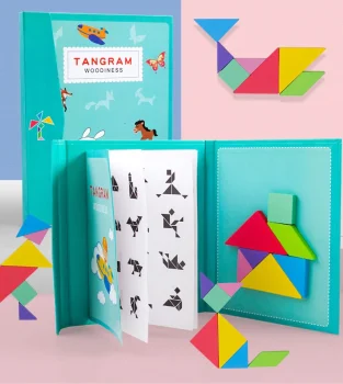 Magnetic book puzzle 3D Tangram blocks