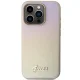 Guess iPhone 14 Pro Case Saffiano Iridescent Script, Gold
