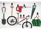Double Wall Hook Holder for Tools and Bicycle, Black/Red