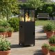 MultiGarden 13 kW Gas Patio Heater with Glass Tube Volcanic Rocks and Cover for Outdoor Garden