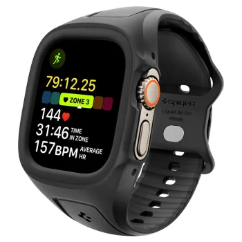 Spigen Liquid Air Pro dirželis su dėklu Apple Watch Ultra 49mm, juodas